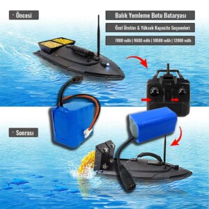 Balık yemleme botu bataryası