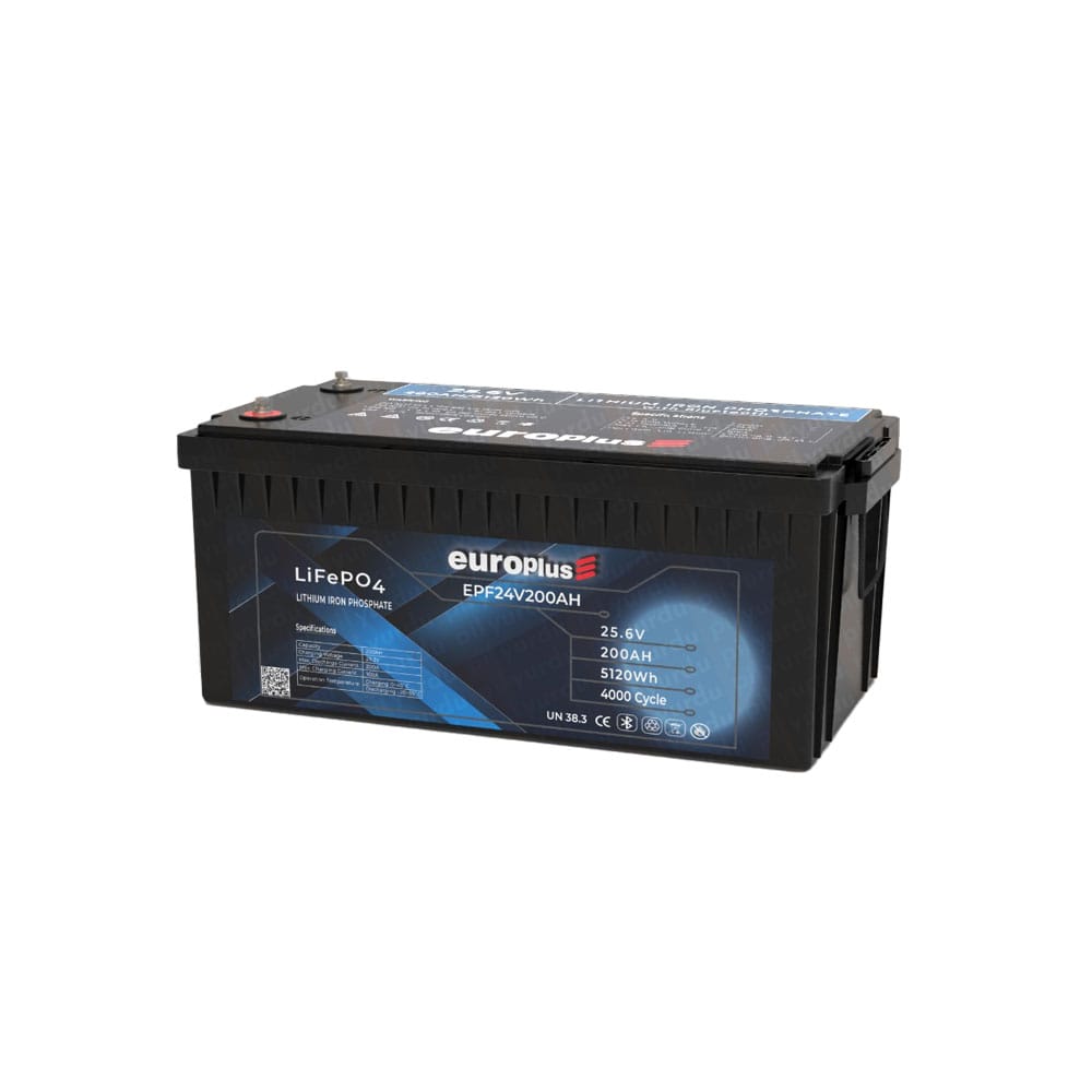 Europlus 25.6V 200 Ah LiFePO4 Smart Akü - 4000 Cycle (EPF24V200AH)