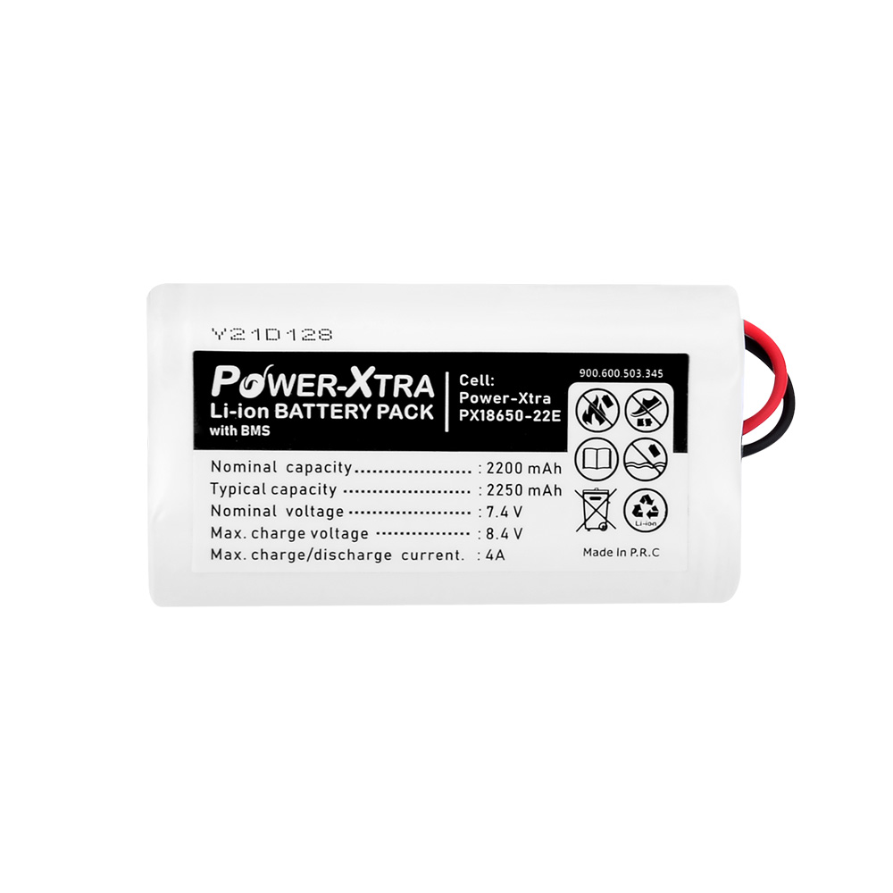 704C217F-F491-8B21-E66F4C842118BED6.jpg Power-Xtra 2S1P - 7.4V 2200 mAh - PX18650-22E - Li-ion Batarya -Devreli-Sok - Görsel 1