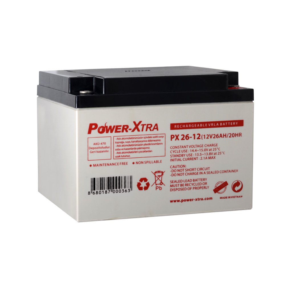 98B8B33B-BBA6-144A-0F3003895E90D508.jpg Power-Xtra PX26-12 - 12V 26 Ah Bakımsız Kuru Akü - F3 - (M5 Bolts) - Görsel 1