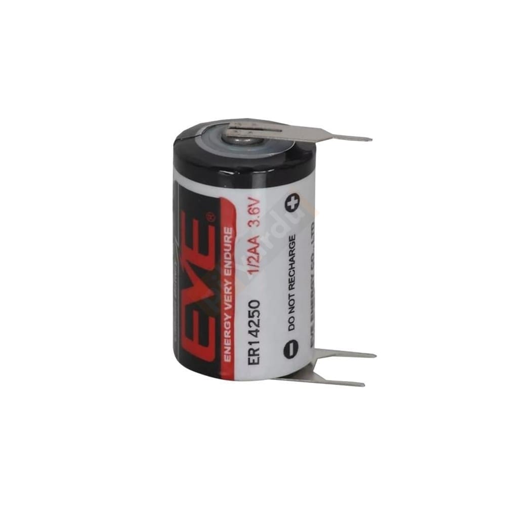 EVE ER14250H/3PT - 1/2AA Size - 3.6V Li-SOCI2 Lithium Pil - 3 pinli