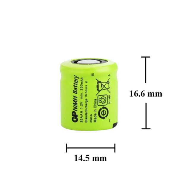 GP 25AAh 1.2V 250 Mh 1/3AA Şarj Edilebilir Pil - Görsel 3
