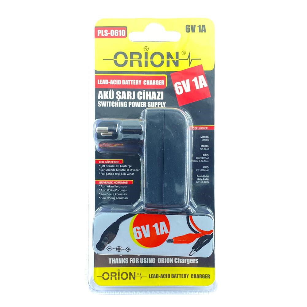 orion-pls-0610-6v-1a-aku-sarj-cihazi-bb32-.jpg ORION PLS-0610 6V 1A Akü Şarj Cihazı - Görsel 1