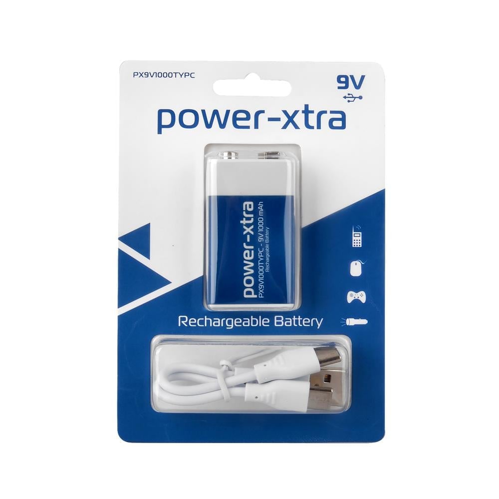Power-Xtra PX9V1000TYPC - 9V - 1000 mAh Şarjlı Pil - Type C