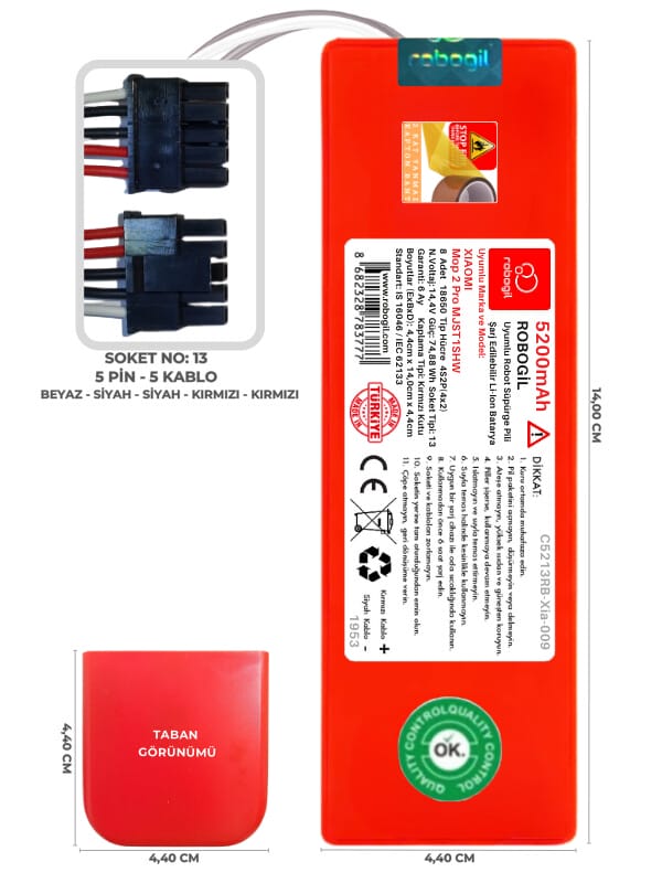 xiaomi-mop-2-pro-mjst1shw-5200mah-uyum-982e19.jpg Xiaomi Mop 2 Pro MJST1SHW 5200mAh Pili Uyumlu Robot Süpürge Bataryası C5213RB-Xia-009 - Görsel 1