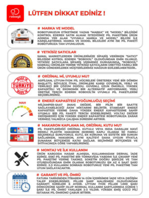 Arçelik RS 3121 3200mAh Pili Uyumlu Robot Süpürge Bataryası T3224BS-Arç-006 - Görsel 4